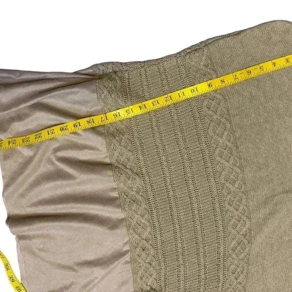 Chico s sueded trim knit poncho tan brown asymmetrical size xl. - Picture 8 of 11